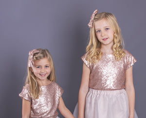 Children’s Sequin Top and Hair Bow Set