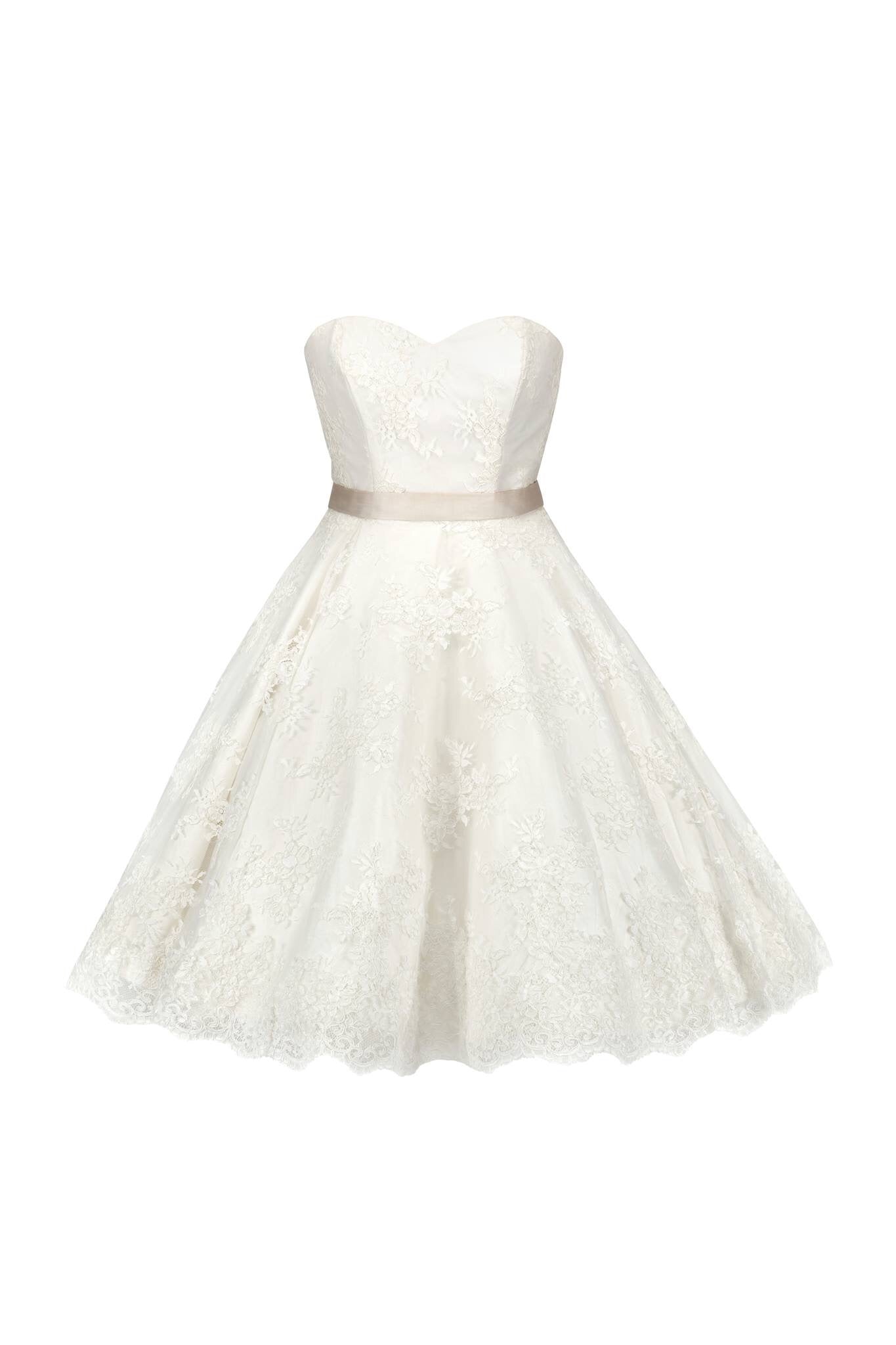 Chloe // Short Dipped Hem Lace Wedding Dress
