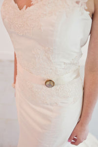 Polly // Ivory Silk Lace Fishtail Wedding Dress