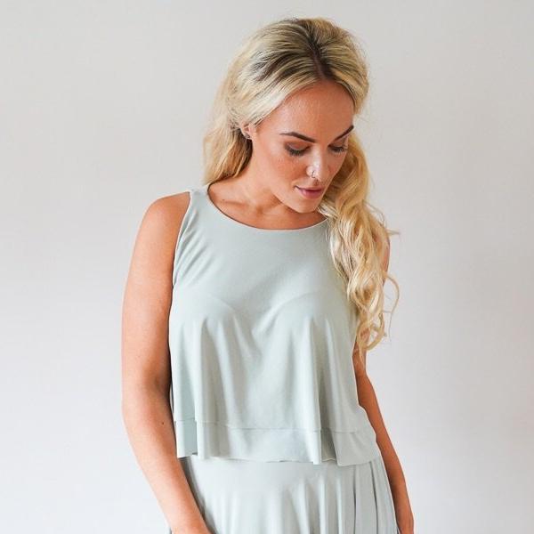 Eliza // Loose Fitting High Neck Racer Top