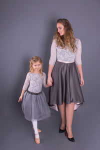Charcoal Grey Glitter Tulle Skirt Children’s