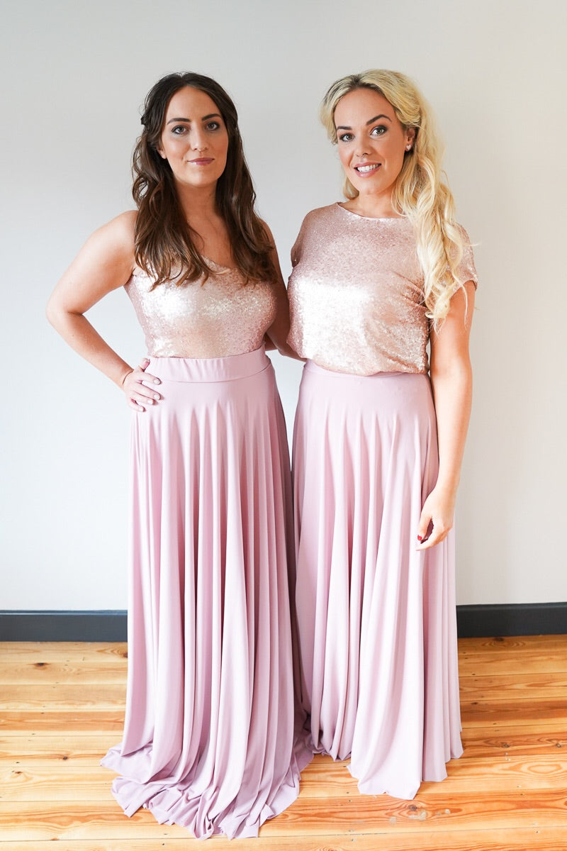 Penelope // Dusky Pink Long Bridesmaids Maxi Skirt