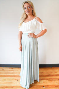 Penelope // Sage Green Long Bridesmaids Maxi Skirt