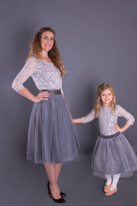 Charcoal Grey Glitter Tulle Skirt Children’s
