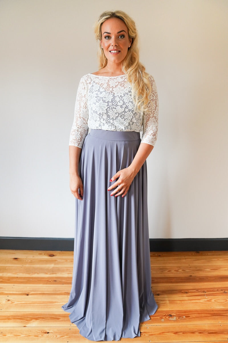 Penelope // Charcoal Grey Long Bridesmaids Maxi Skirt