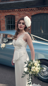 Sophia // Ivory Silk Crepe Fishtail Wedding Dress
