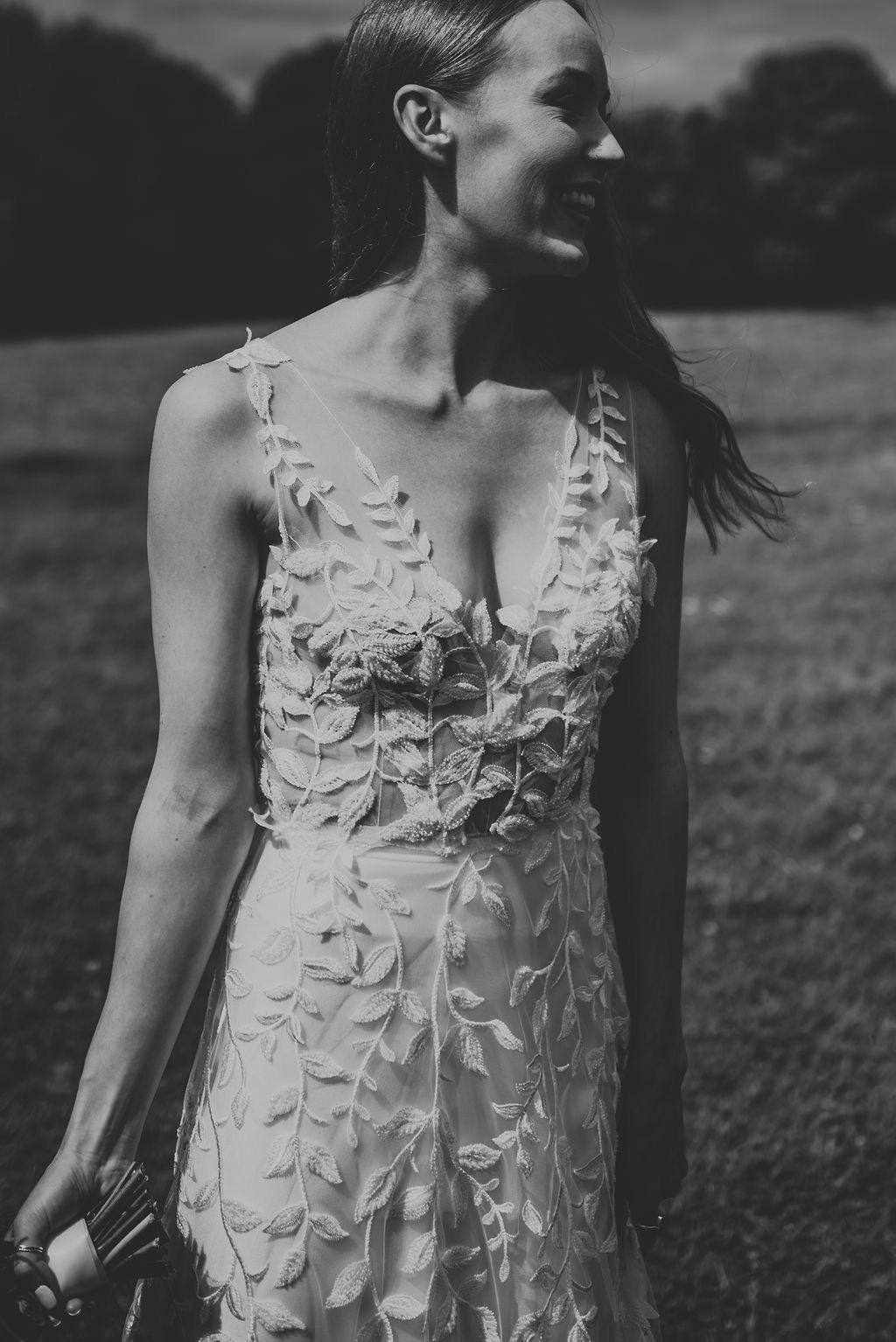 Macy // Beaded Leaf Design Wedding Dress